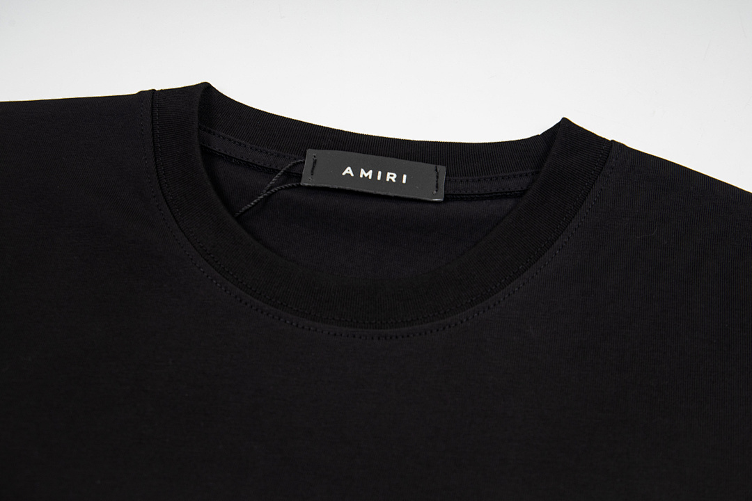 AMIRI 118 Wide Version Model Short Sleeve T Logo Diamond High Wind Black White S M L XL 9914# - Image 5