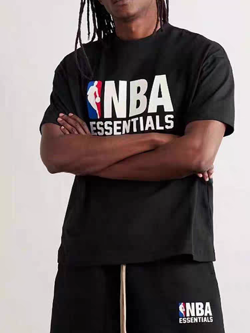 Essentials 178 Essx NBA Collab FW24 Sweatshorts Label Lace Up Short : Light Mist Grey Black :S-XL - Image 25