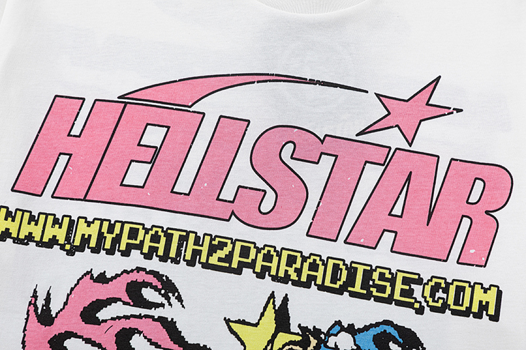 Off-White 128 Hellstar Sport Logo T-Shirt Wind Print Mens Womens Short Sleeve T Off White S-M-L-XL - Image 5