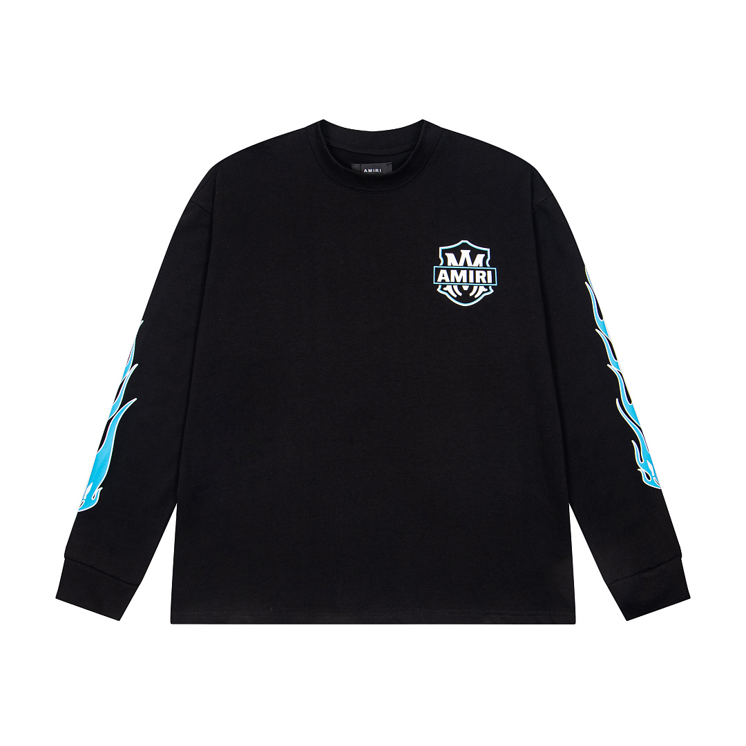 AMIRI 138 Wide Version Model Long Sleeve T Black White S M L XL 603# - Image 3