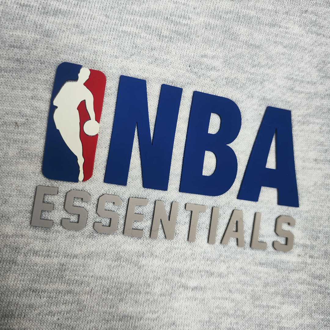 Essentials 178 Essx NBA Collab FW24 Sweatshorts Label Lace Up Short : Light Mist Grey Black :S-XL - Image 17