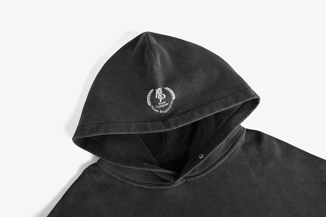 Represent 238 Represent World Championship BOXY Hoodie “ Military ” Print Washed : Black S M L - Image 4