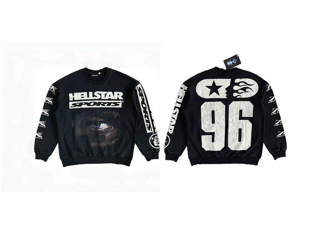 Hellstar 228 Hellstar Studios Sports 96 Crewneck Hoodie Water Black S-M-L-XL - Image 4