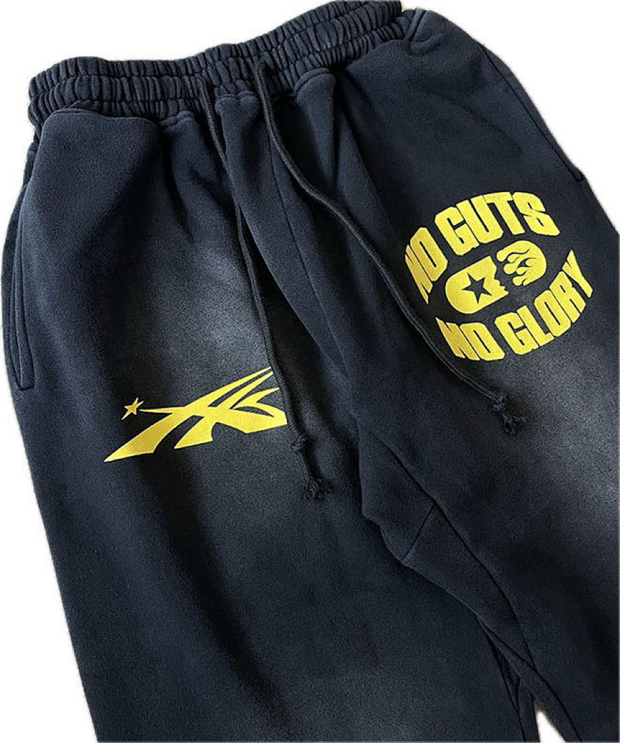 Hellstar 238 Hellstar Studios No Guts Glory Hoodie Pants Washed Long Water Black S-M-L-XL - Image 6