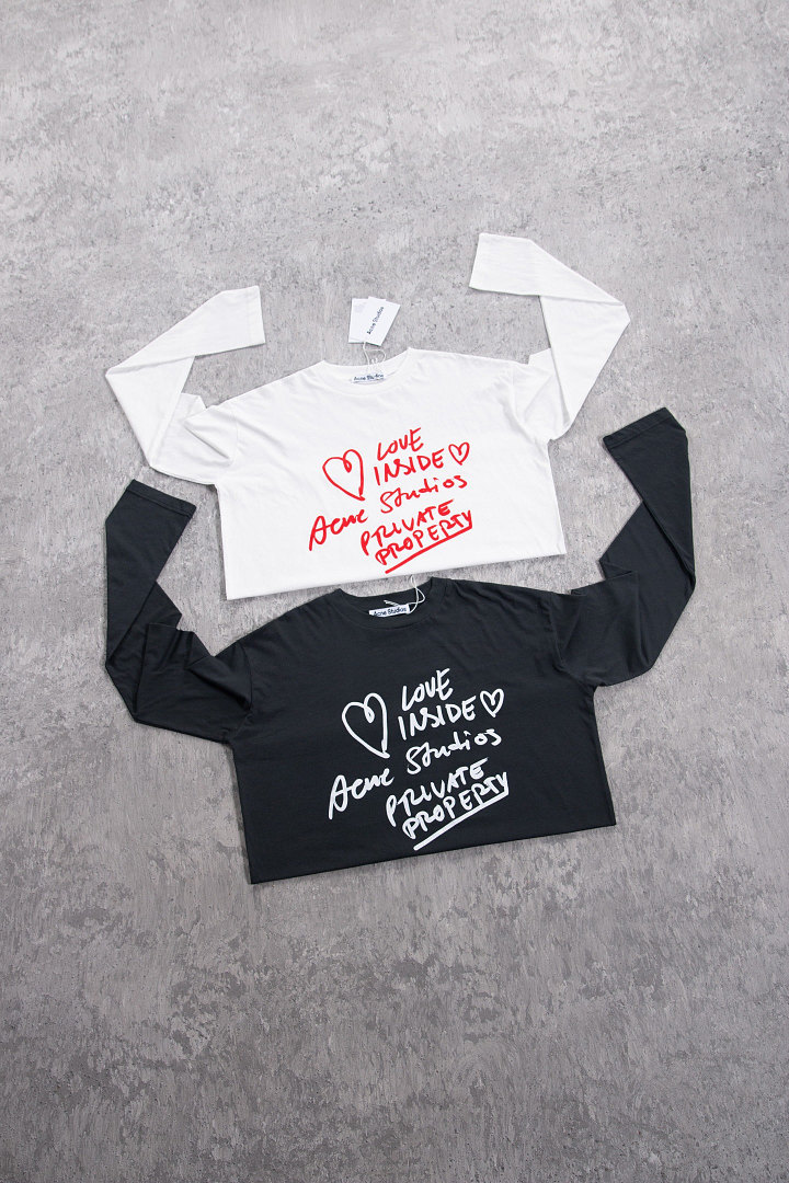 Acne Studios 158 Valentines Day Limited Long Sleeve : White Black S-XL - Image 3