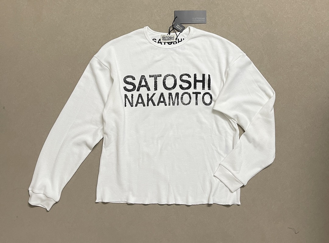 Off-White 148 SATOSHI NAKAMOTO Long Sleeve : Off White Washed Black S M L