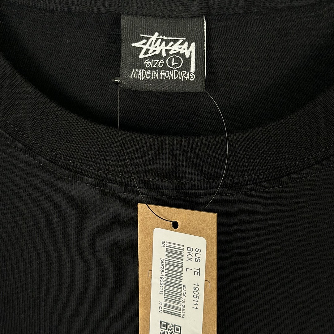 Stussy 128 STU SS25 LOOK BEYOND TEE PIGMENT DYED Double S Print Short Sleeve (Black White) - Image 10