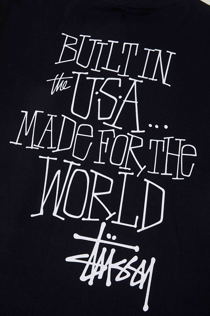 Stussy 108 Stu Fw24 Built In USA Pigment Dyed Tee Print Short Sleeve T Black White S M L - Image 10