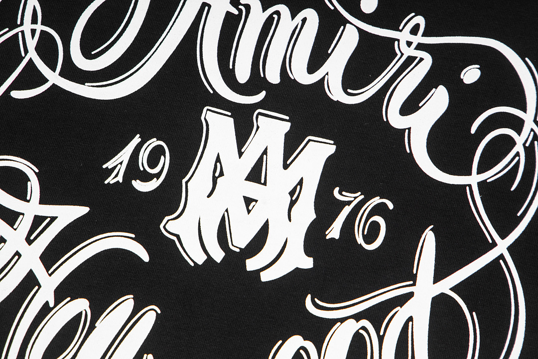 AMIRI 118 Wide Version Model Short Sleeve T Black White S M L XL 9948# - Image 8
