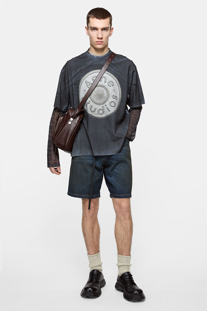 Acne Studios 178 AC Buckle LOGO Short Sleeve T Floral Blue S-XL 8088# - Image 19