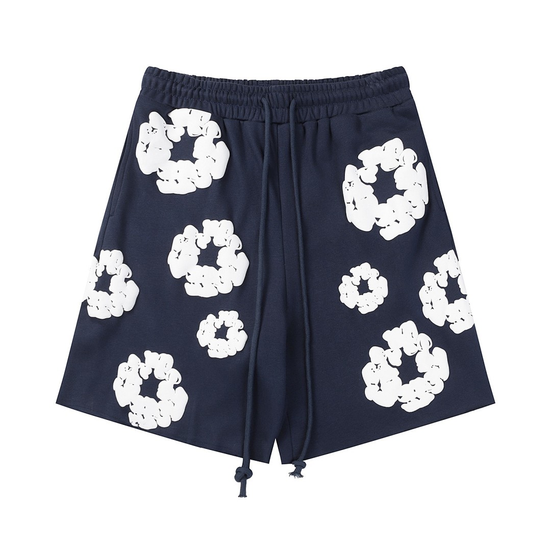 Unbranded 158 DENIM TEARS Cotton Floral High Fleece Short Black Grey Blue Green Purple Red Orange Pink White S-XL 8601# - Image 51