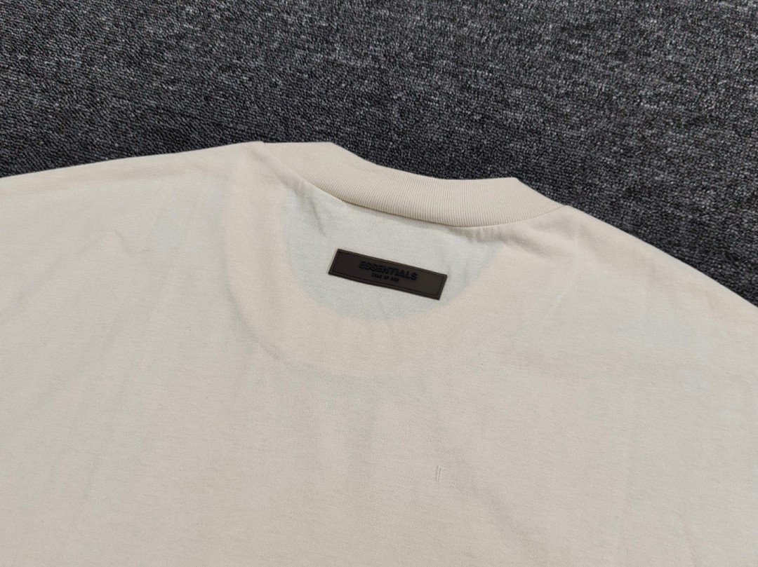 Essentials 118 Ess Double Velvet Solid Cotton Short Sleeve T Coffee Grey Black White Smoke Red XS-XL - Image 29