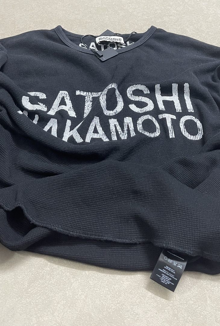 Off-White 148 SATOSHI NAKAMOTO Long Sleeve : Off White Washed Black S M L - Image 11