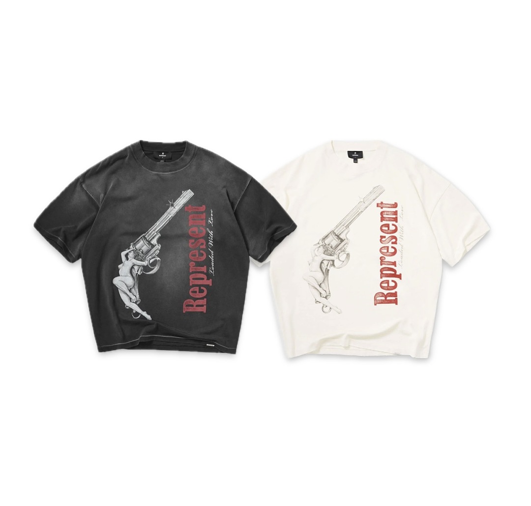 Represent 138 REPRESENT New High Mens Womens Top Wide Short Sleeve : S M L XL Cream Apricot - Image 3