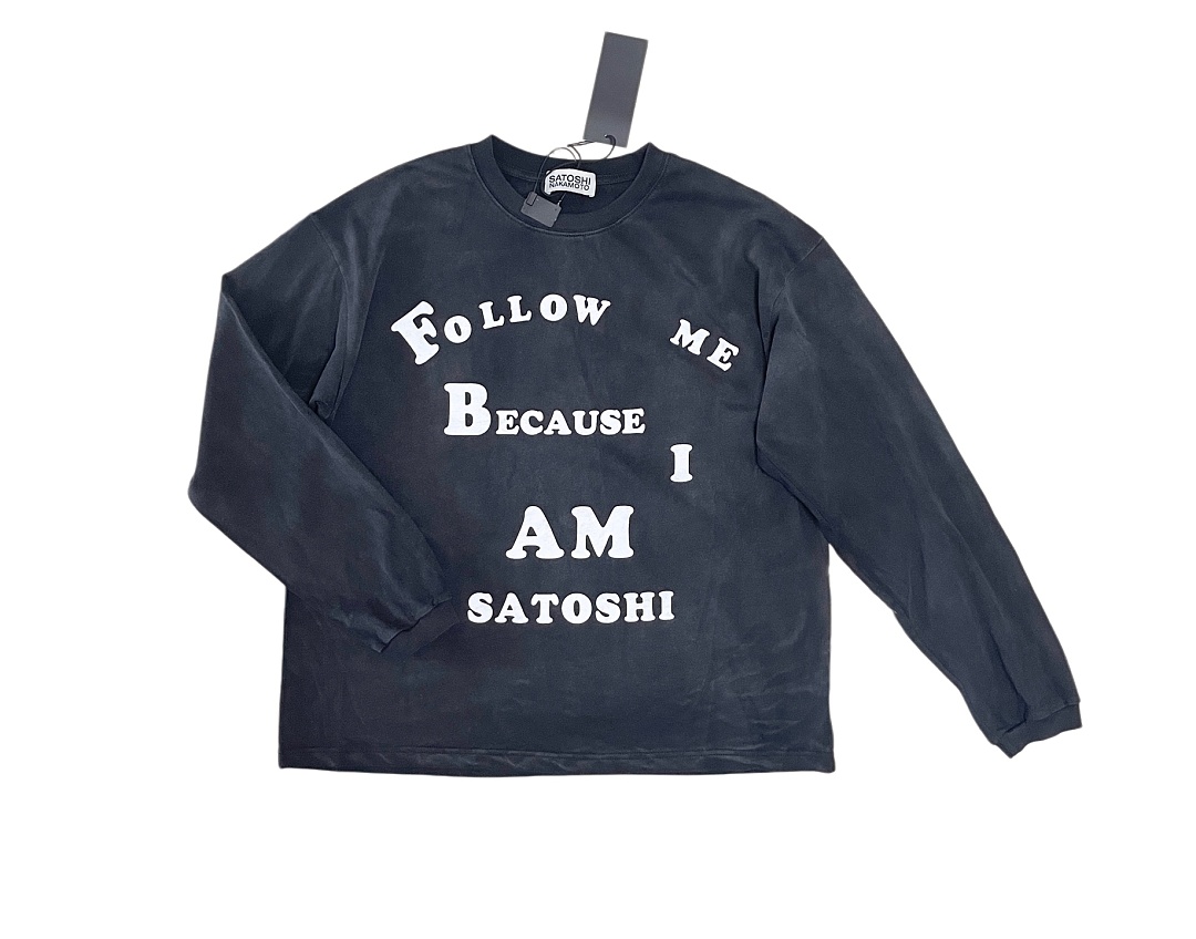 Unbranded 138 Satoshi Nakamoto Follow Me Longsleeve T-Shirt Long Sleeve T : Washed Black S M L - Image 7