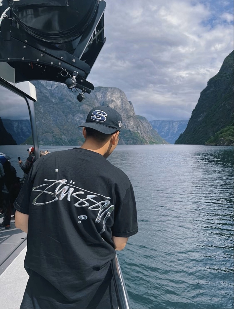 Stussy 98 STU MERCURY TEE Water Silver Fruit Logo Print Collar Short Sleeve T : White Black S M L XL Y1315# - Image 10