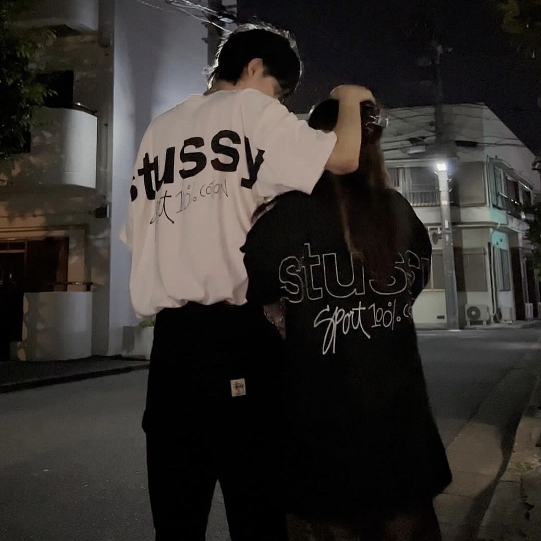 Stussy 98 STU SPORT100% PIGMENT DYED TEE Print Short Sleeve T : Black White S M L XL Y1329# - Image 8
