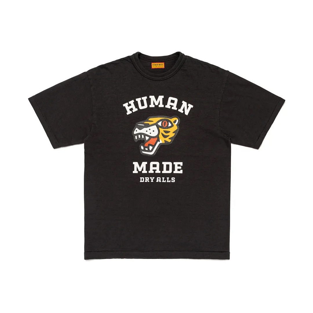 Human Made 118 HUMAN MADE SS25 Tiger Top Pbsg Print Collar Wide Short Sleeve T : Black White S M L