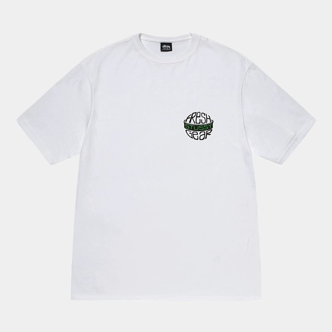 Stussy 98 STU SS23 FRESH GEAR TEE Label Logo Print Short Sleeve : Black White S M L XL Y0784# - Image 4