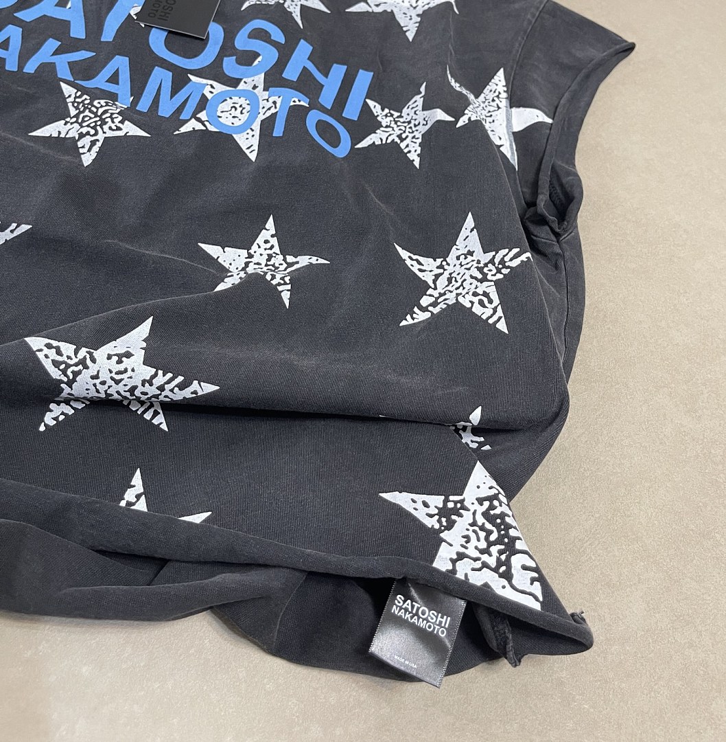 Unbranded 128 Satoshi Nakamoto Star Short Sleeve T : Washed Black S M L - Image 7