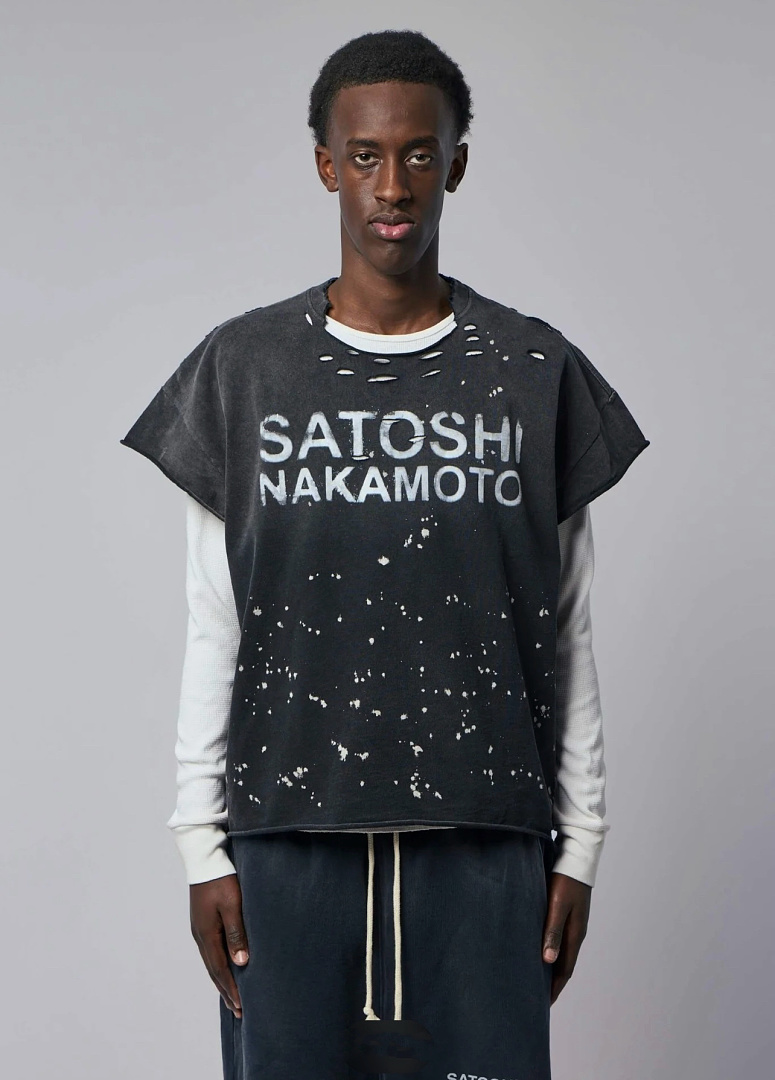 Off-White 148 SATOSHI NAKAMOTO Long Sleeve : Off White Washed Black S M L - Image 22