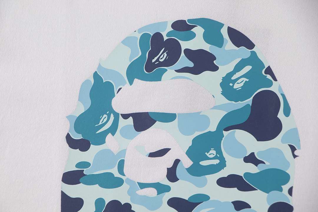 Bape 148 TOP Print Collar Short Sleeve T White S-XL - Image 7