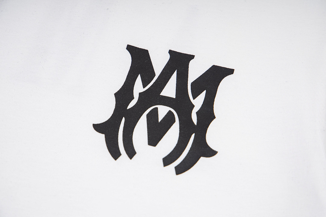 AMIRI 118 Wide Version Model Short Sleeve T Logo Print High Wind Black White S M L XL 9916# - Image 16