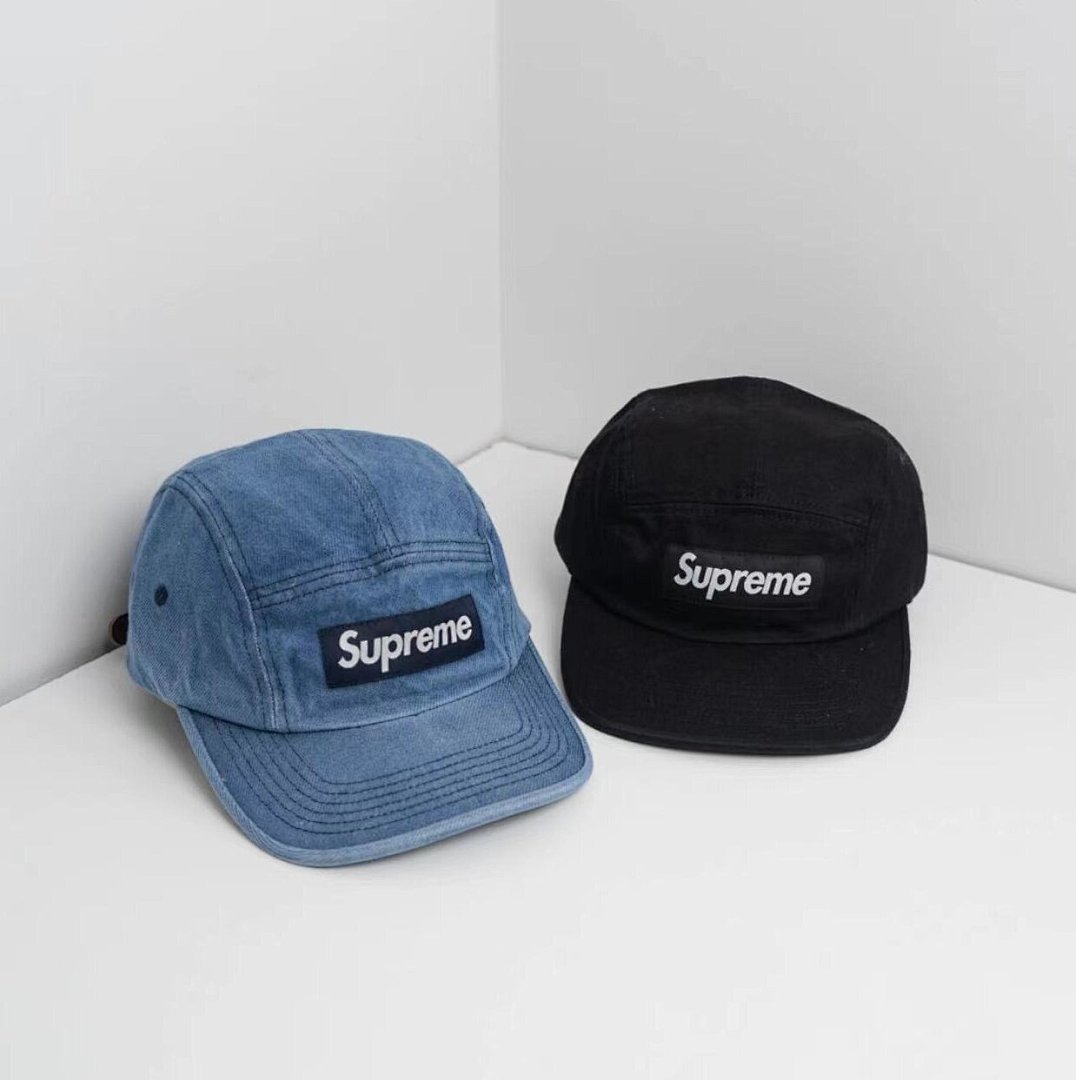 Supreme 118 Sup 23FW WASHED CHINO TWILL CAMP CAP (Red Black) - Image 6