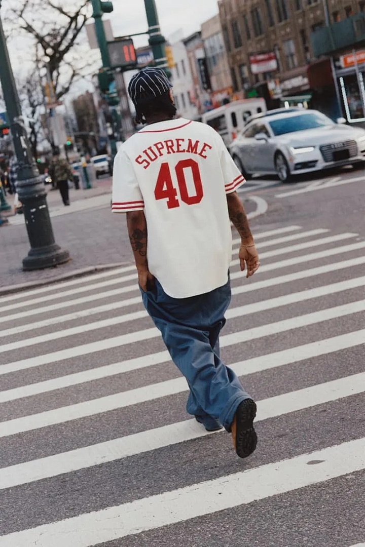Off-White 268 SS25 40 Acres Twill Baseball Jersey LOGO Short Sleeve Black Off White S-XL - Image 54