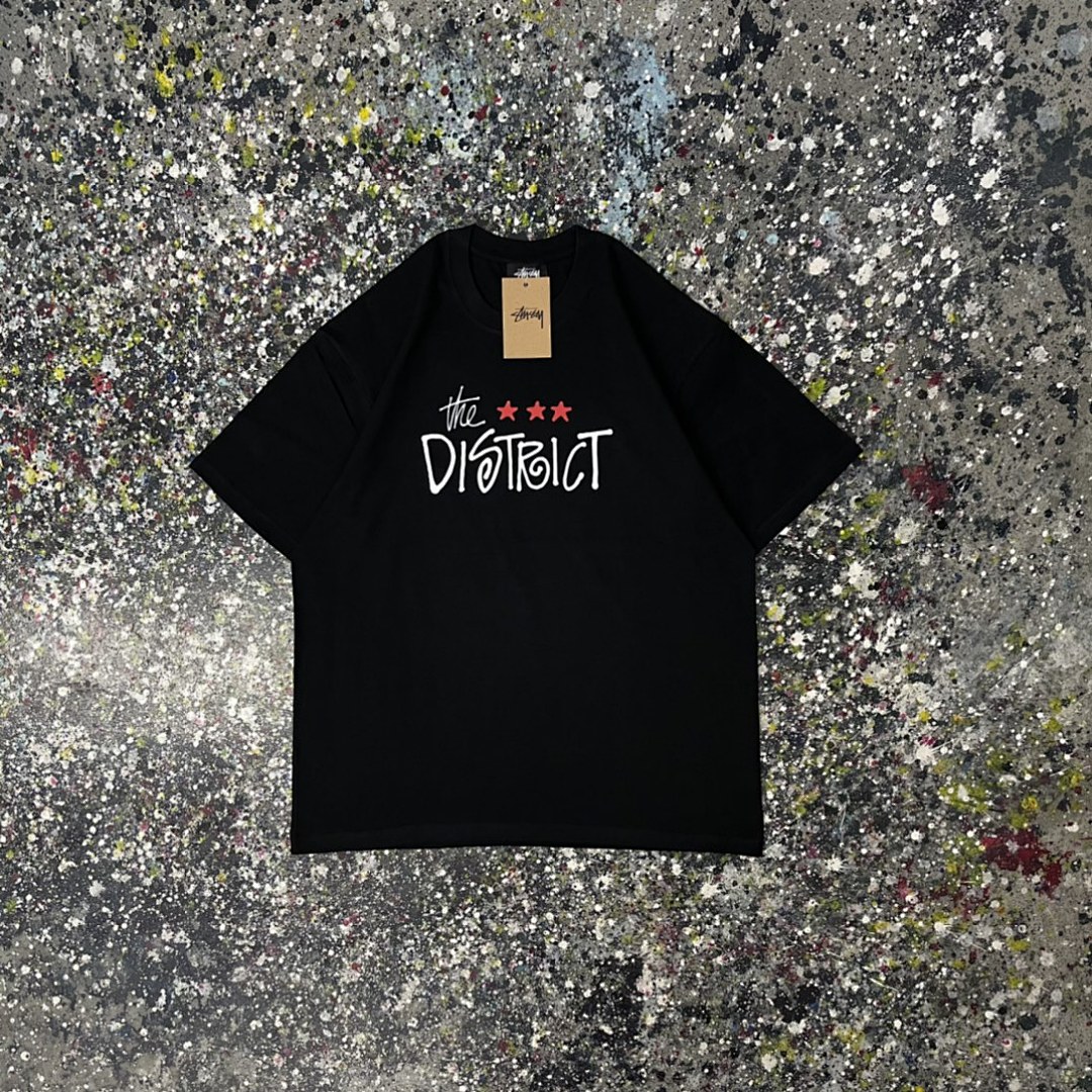 Stussy 108 Stu Star Print Short Sleeve T : Black White Apricot S Ｍ L XL XXL - Image 3
