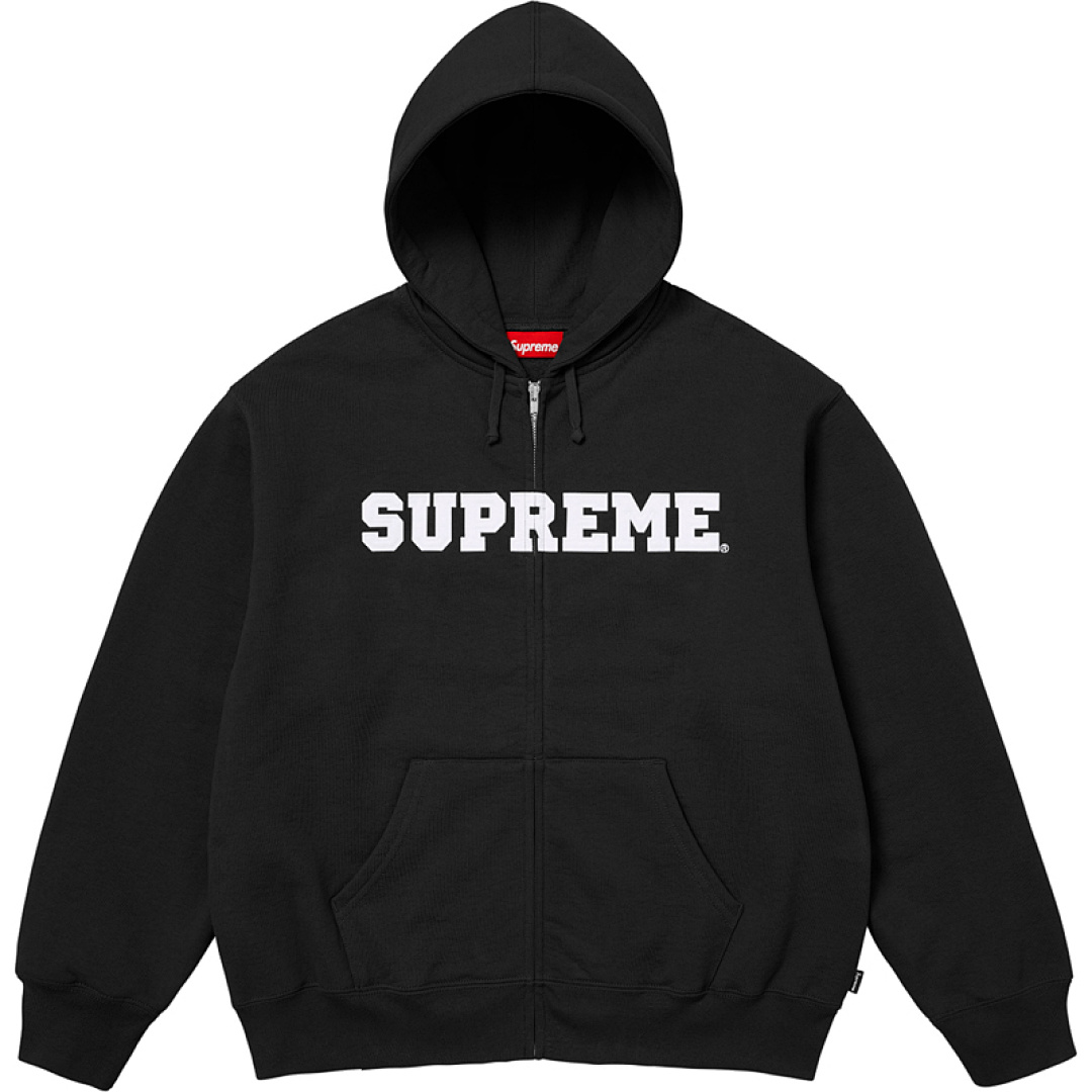 Supreme 358 25FW COLLEGIATE APPLIQUE HOODED Black Light Grey Blue S M L