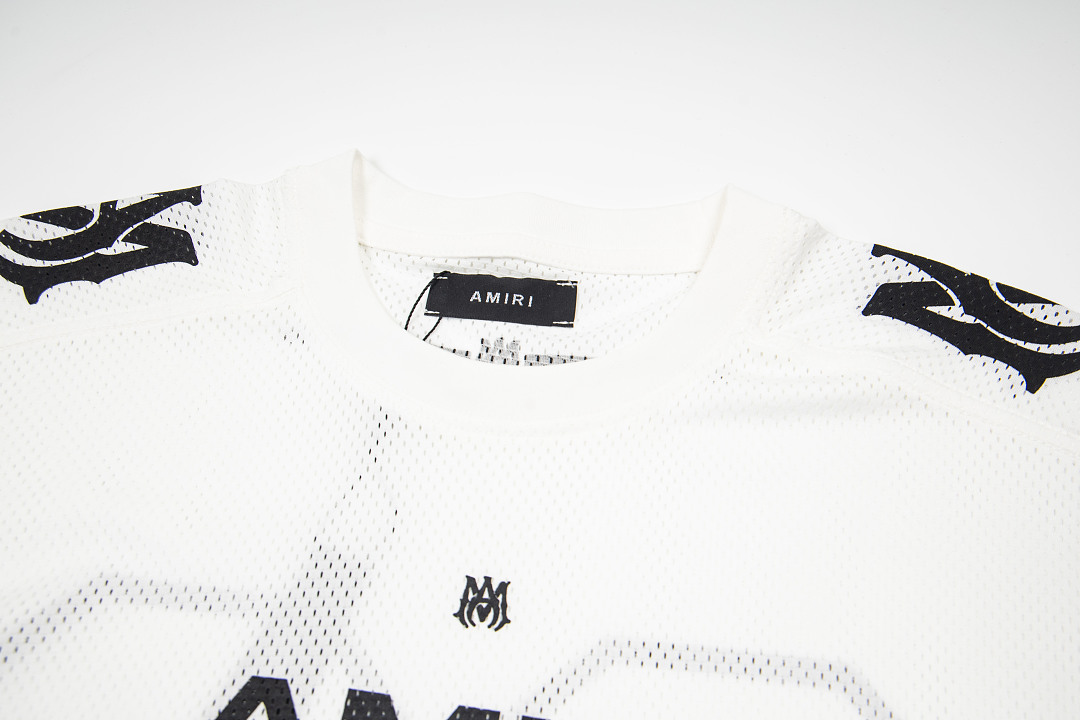 AMIRI 128 Canvas Logo Print Short Sleeve T Black White S M L XL 9935# - Image 17
