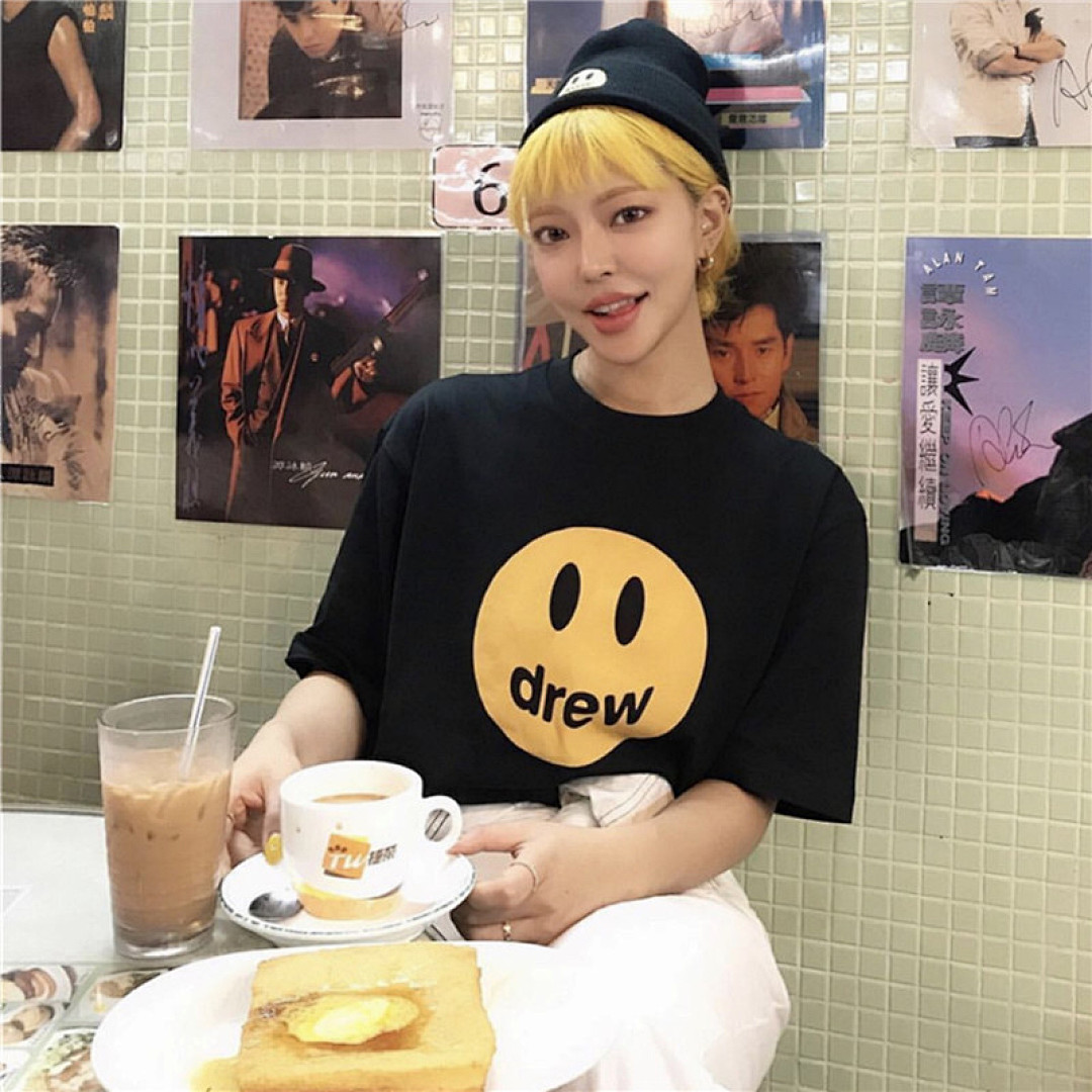 Drew House 108 DREW HOUSE 22FW Mascot Tee LOGO Print Short Sleeve T Cream White Black Red Color Blue Pink Purple S M L - Image 41