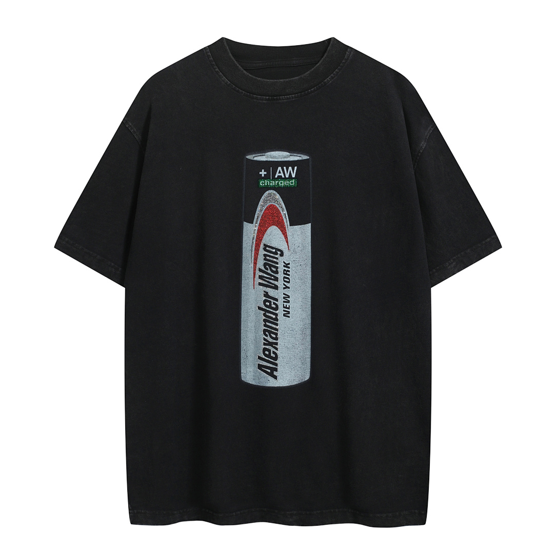 Unbranded 138 AW Electric Diamond Print Short Sleeve T Black S-XL 8073#