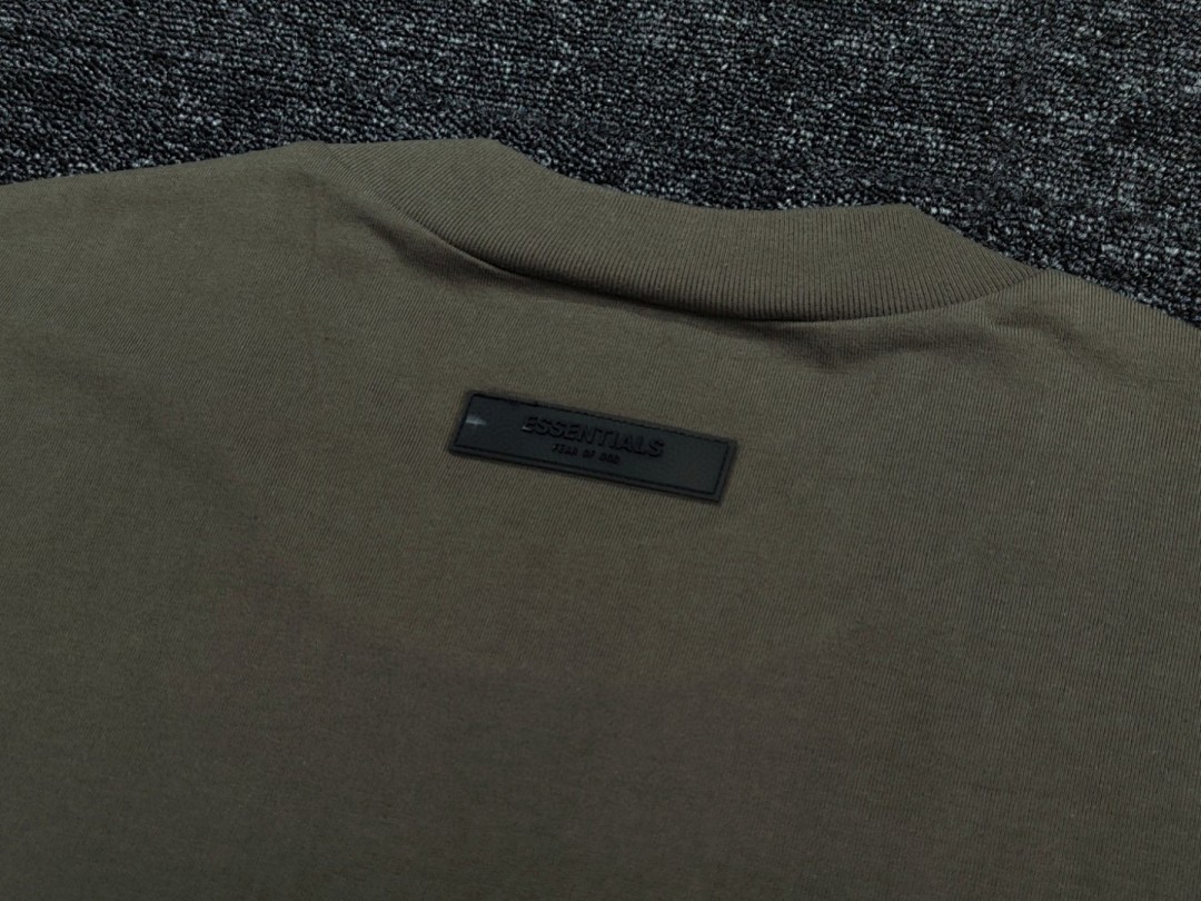 Essentials 118 Ess Double Velvet Solid Cotton Short Sleeve T Coffee Grey Black White Smoke Red XS-XL - Image 39