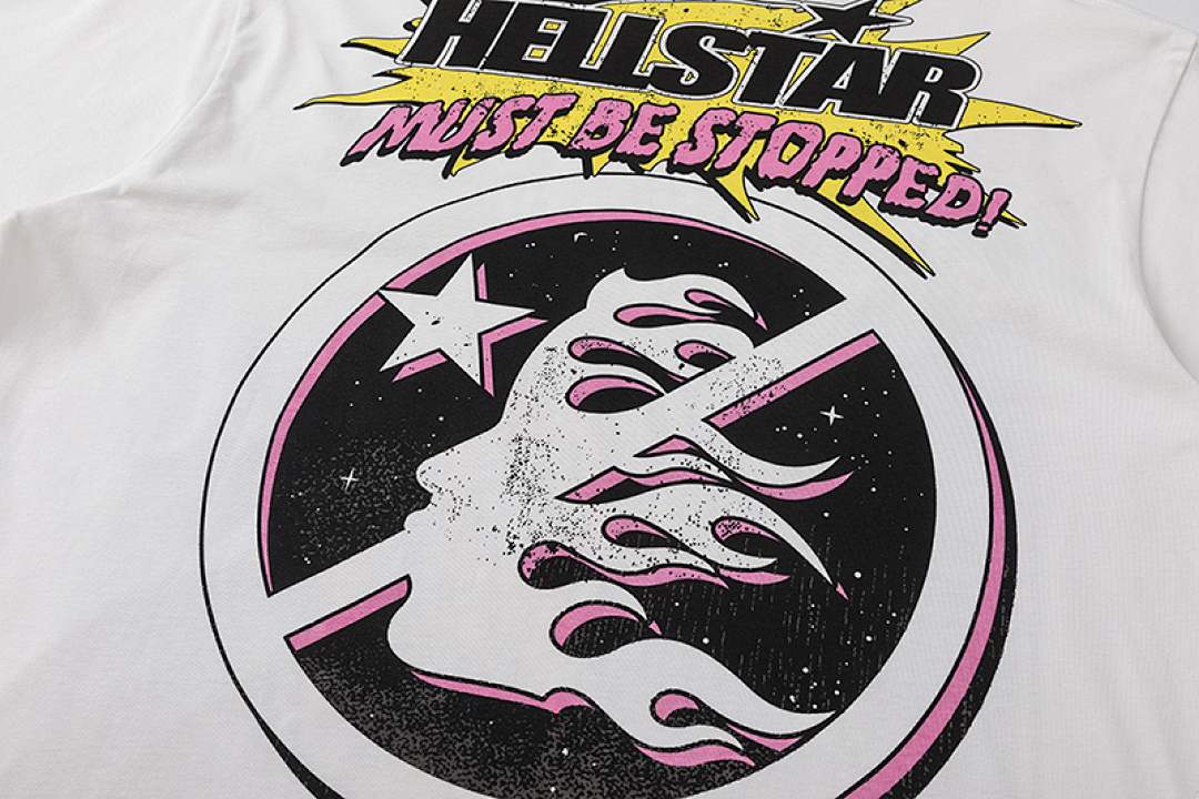Off-White 128 Hellstar Must Be Stopped Wind Logo Sea Short Sleeve T Tee Off White S-M-L-XL - Image 6