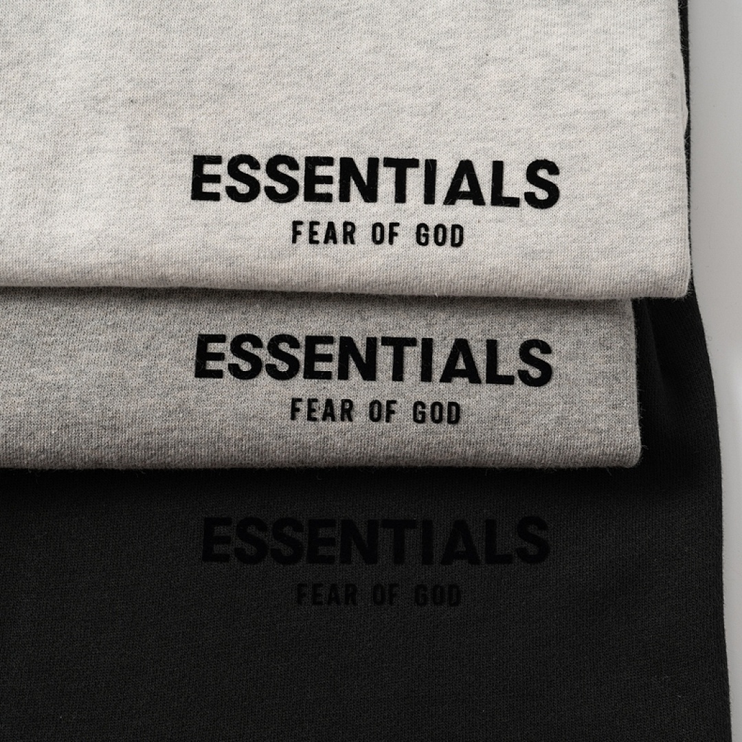 Essentials 148 ESS Small Label Velvet Short Mens Womens Solid Cotton Wide : Dark Floral Grey Black Light XS-XL - Image 9