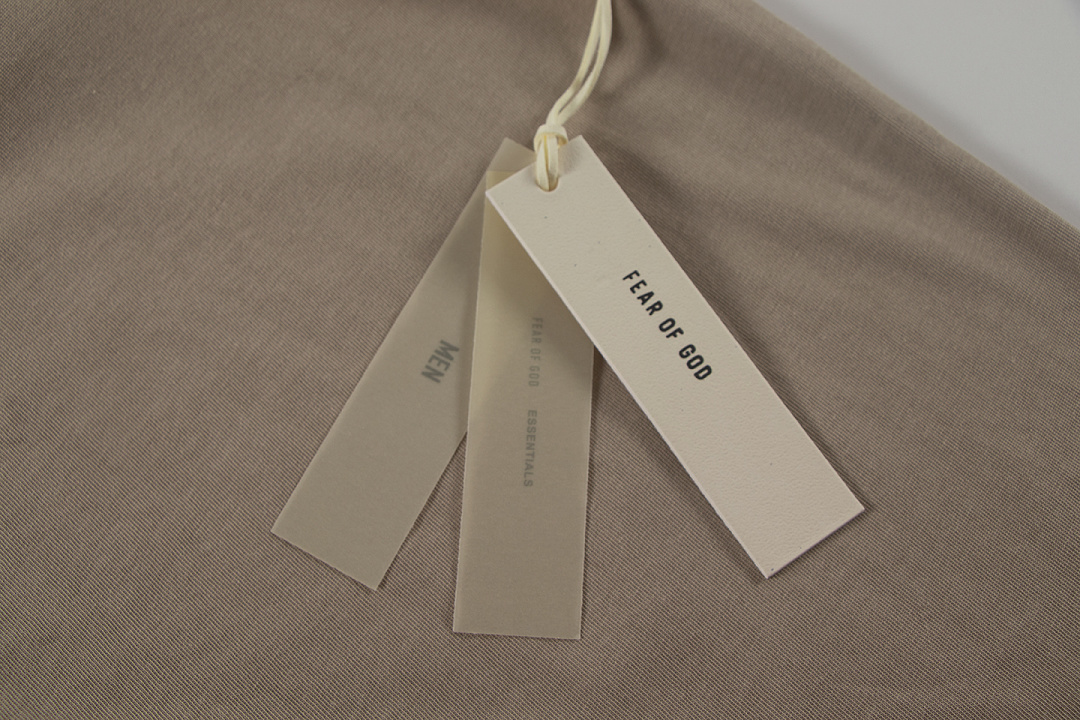 Essentials 118 SS25 Classic Hoodie Label Print Short Sleeve Silk Silver Gum : XS-XL (Grey Brown Oatmeal) - Image 80