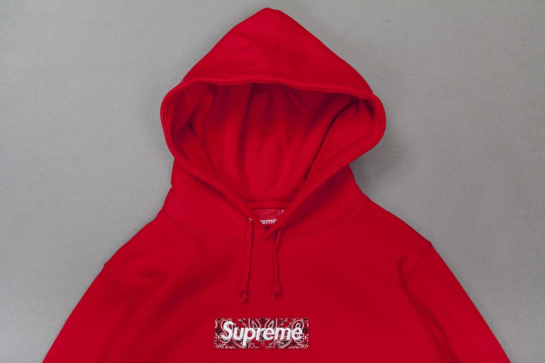 Supreme 248 Fruit Floral Embroidered Label SUP Bandana Box Logo Hooded Sweatshirt BOXLOGO Velvet Black Grey Red Pink Sky Blue S-XL S303# - Image 37