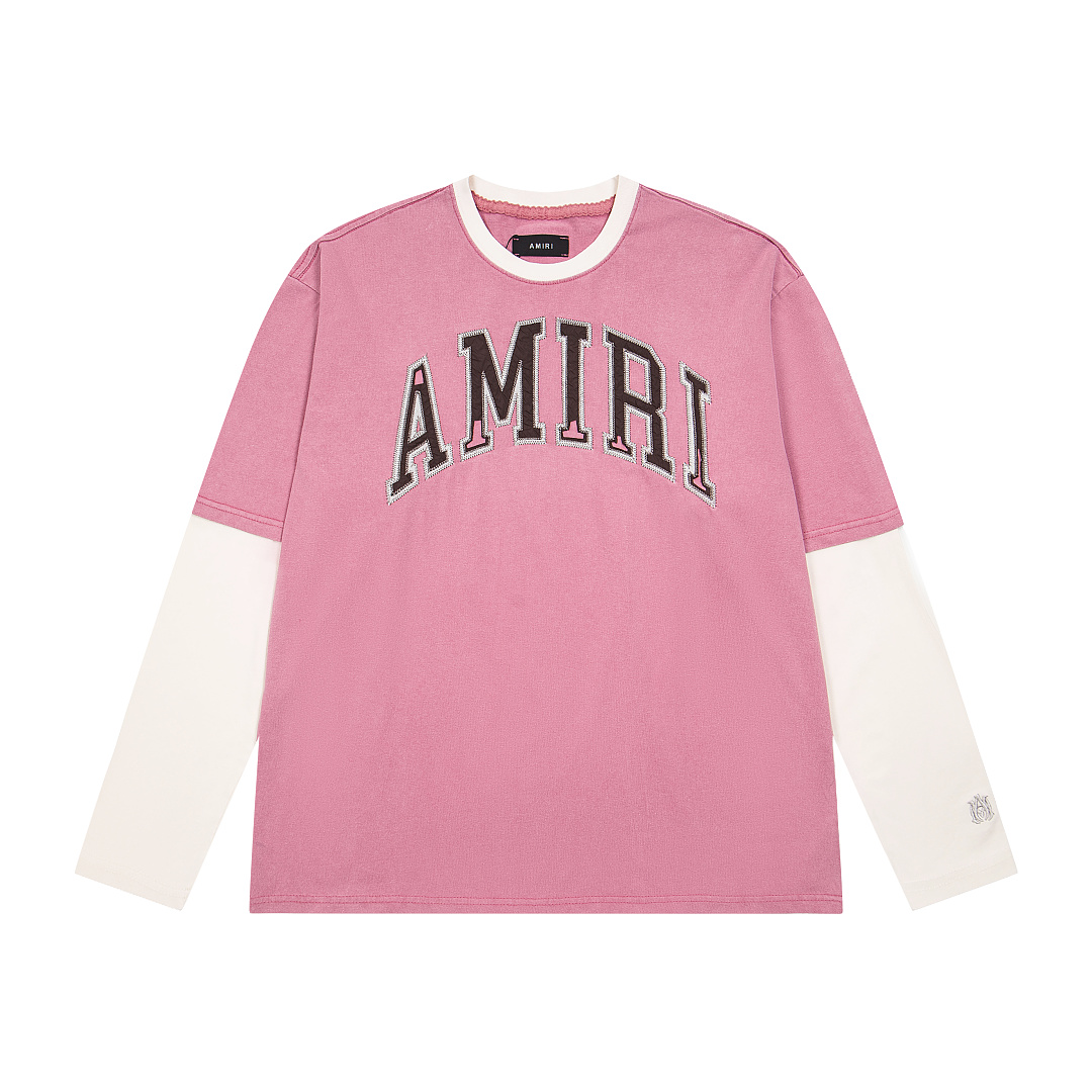AMIRI 168 Wide Version Model Long Sleeve 2 Water T Black Ice Pink Mist Blue 607# - Image 15