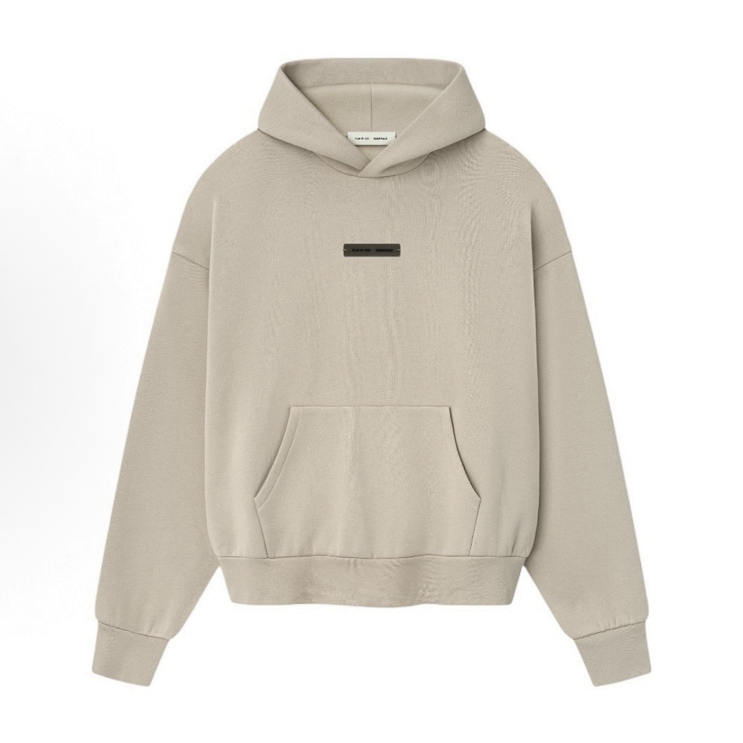 Essentials 228 Ess SS25 Classic Hoodie Label Print XS-XL (Black Oatmeal Grey Brown) - Image 13