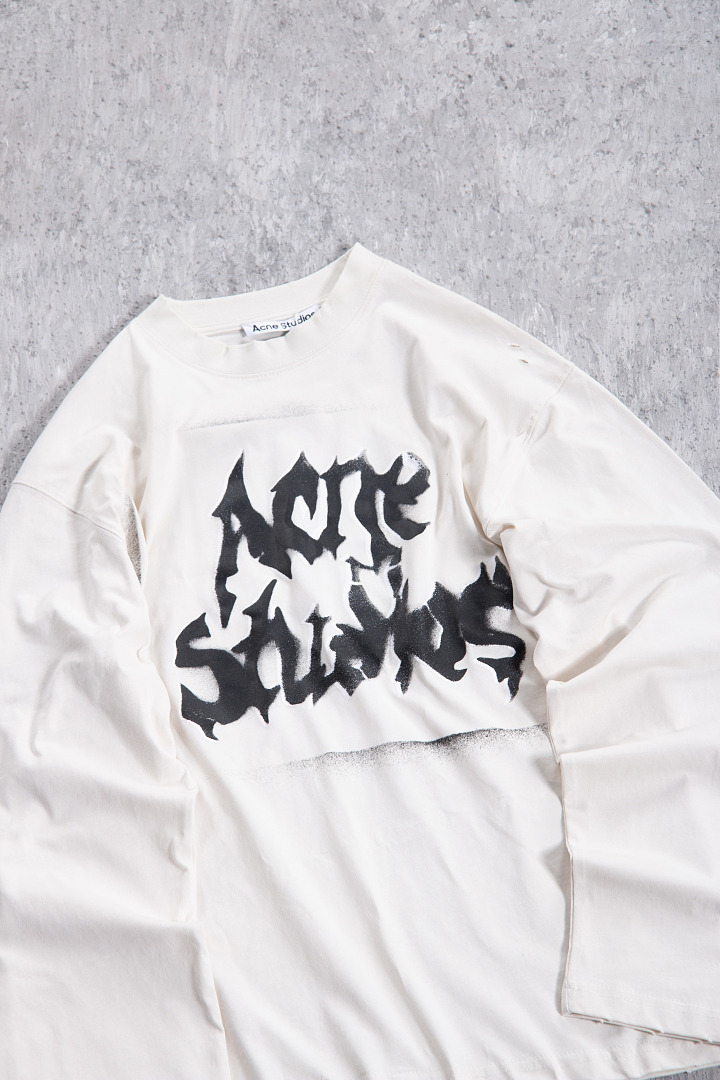Acne Studios 158 AC Summer Gum Long Sleeve : White Black S-XL 3386 Small - Image 7