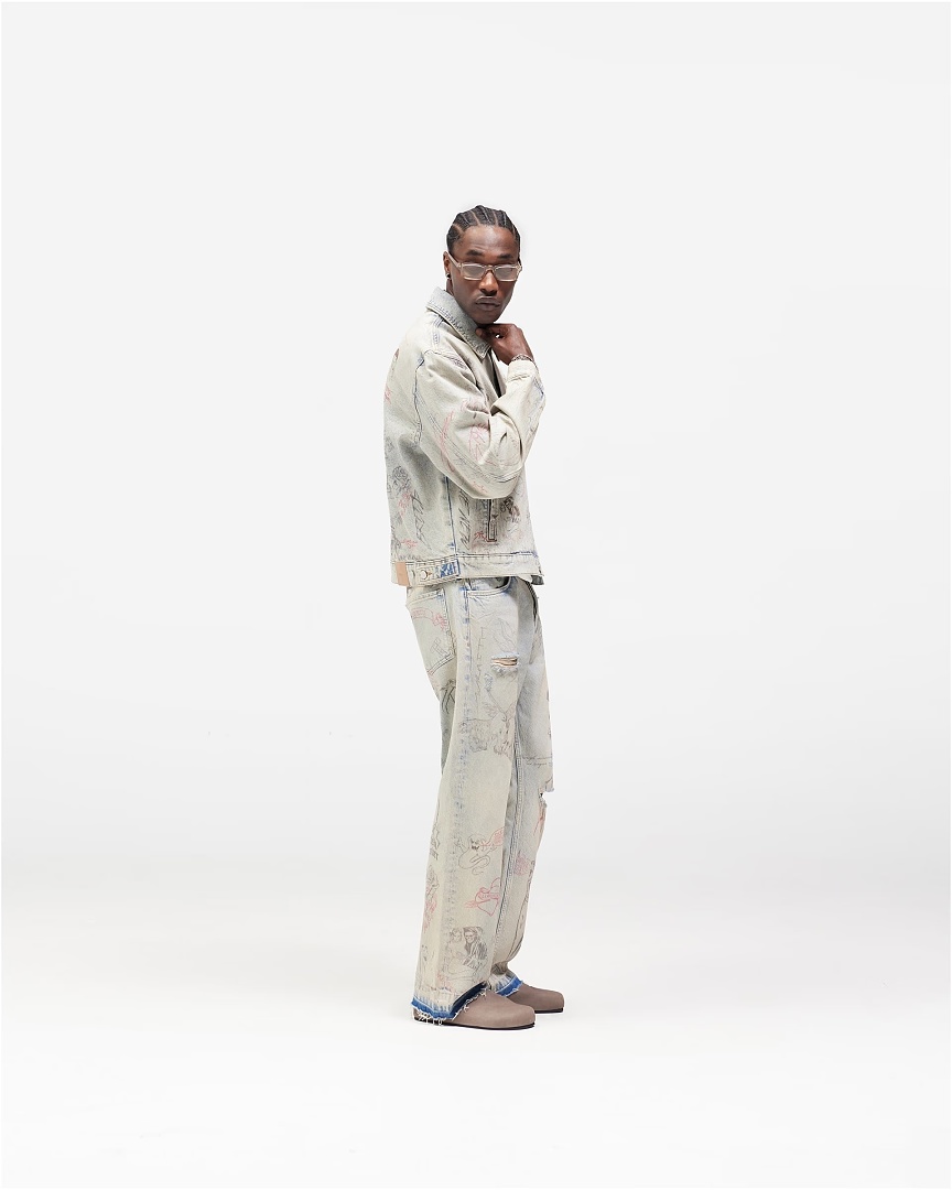 Represent 258 Represent Light Blue Washed Fleece Long : S M L XL - Image 17