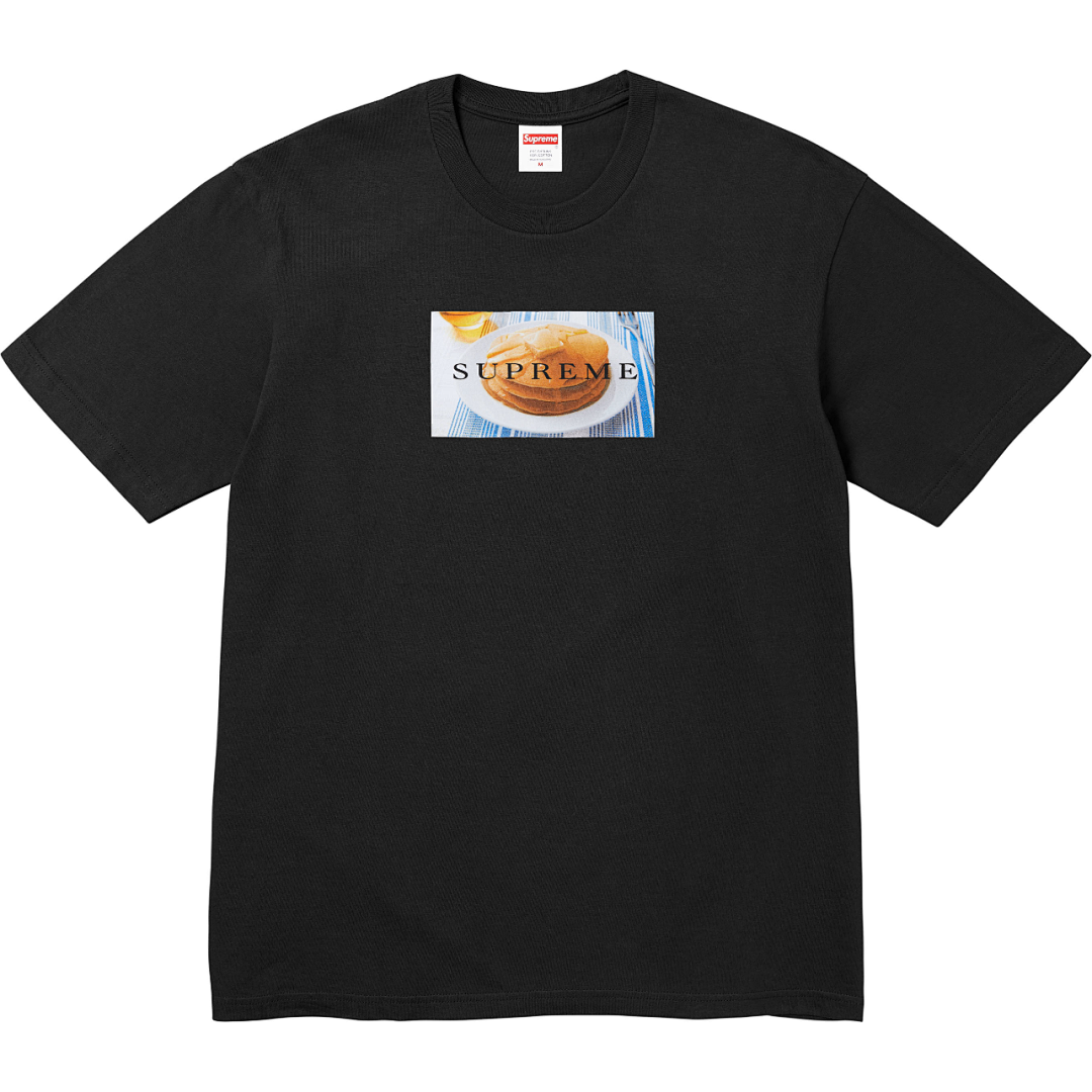 Supreme 118 25SS Pancakes Tee Thin Logo Short Sleeve T White Black S-XL