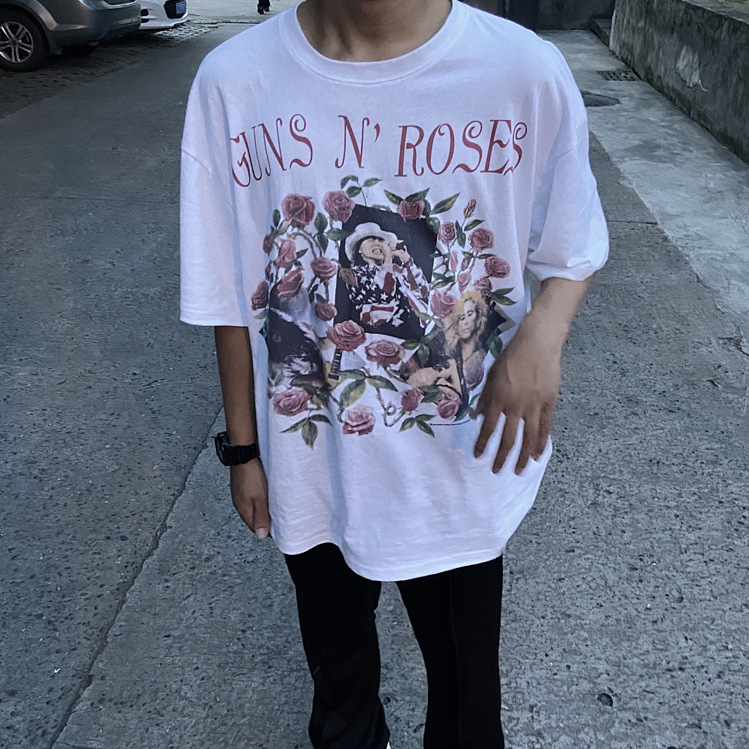Unbranded 118 Vintage Tee GUNS N 'ROSES Floral Print Short Sleeve T White S-XL 3658# - Image 19