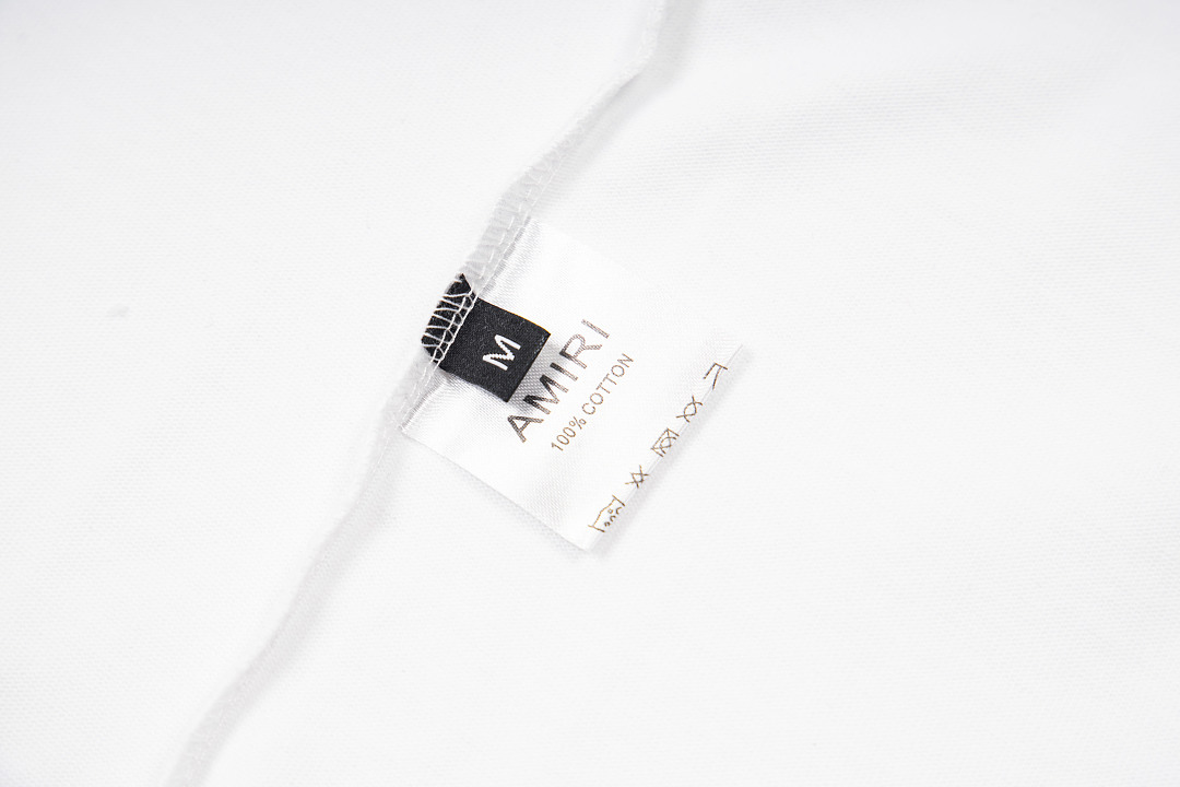 AMIRI 118 26Ss New Fleece Embroidered Short Sleeve T Black White S M L XL 9929# - Image 22