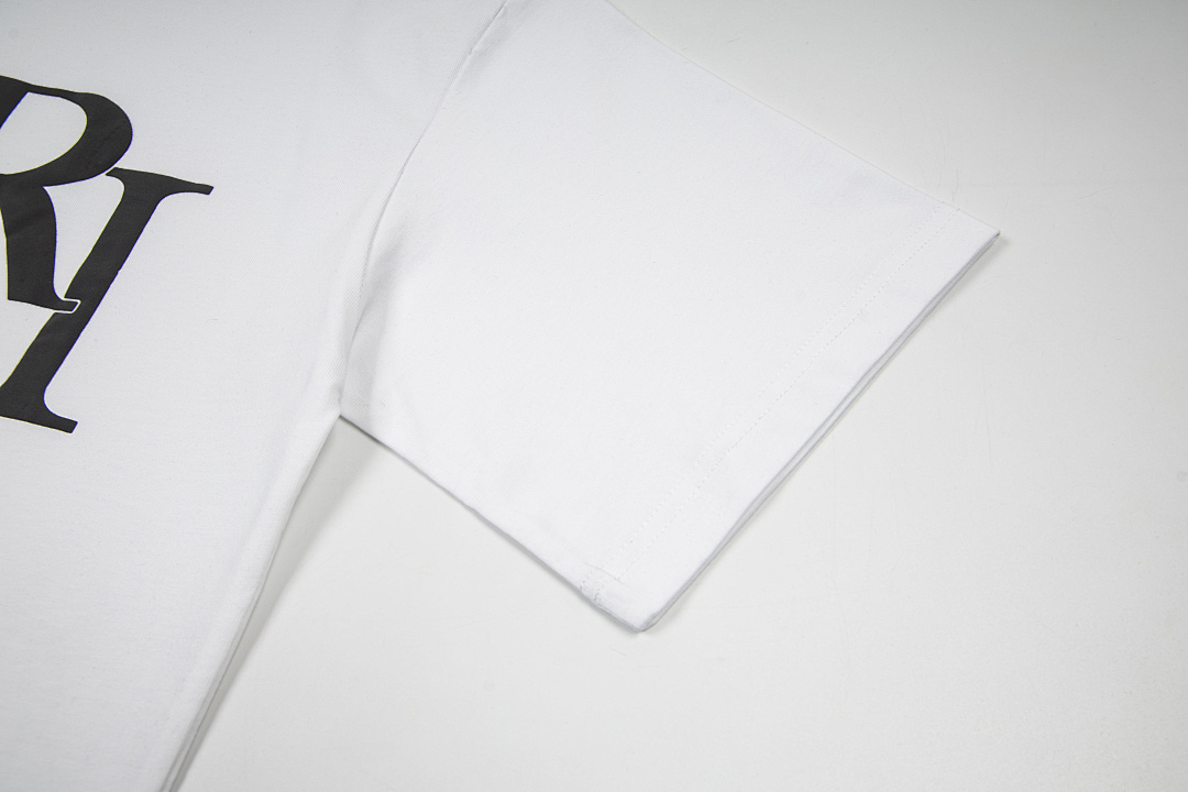 AMIRI 118 Wide Version Model Short Sleeve T Logo Print High Wind Black White Apricot S M L - Image 47
