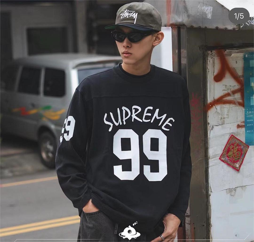 Supreme 198 Sup 24 99 L/S FOOTBALL TOP Long Sleeve T Black White S M L - Image 5