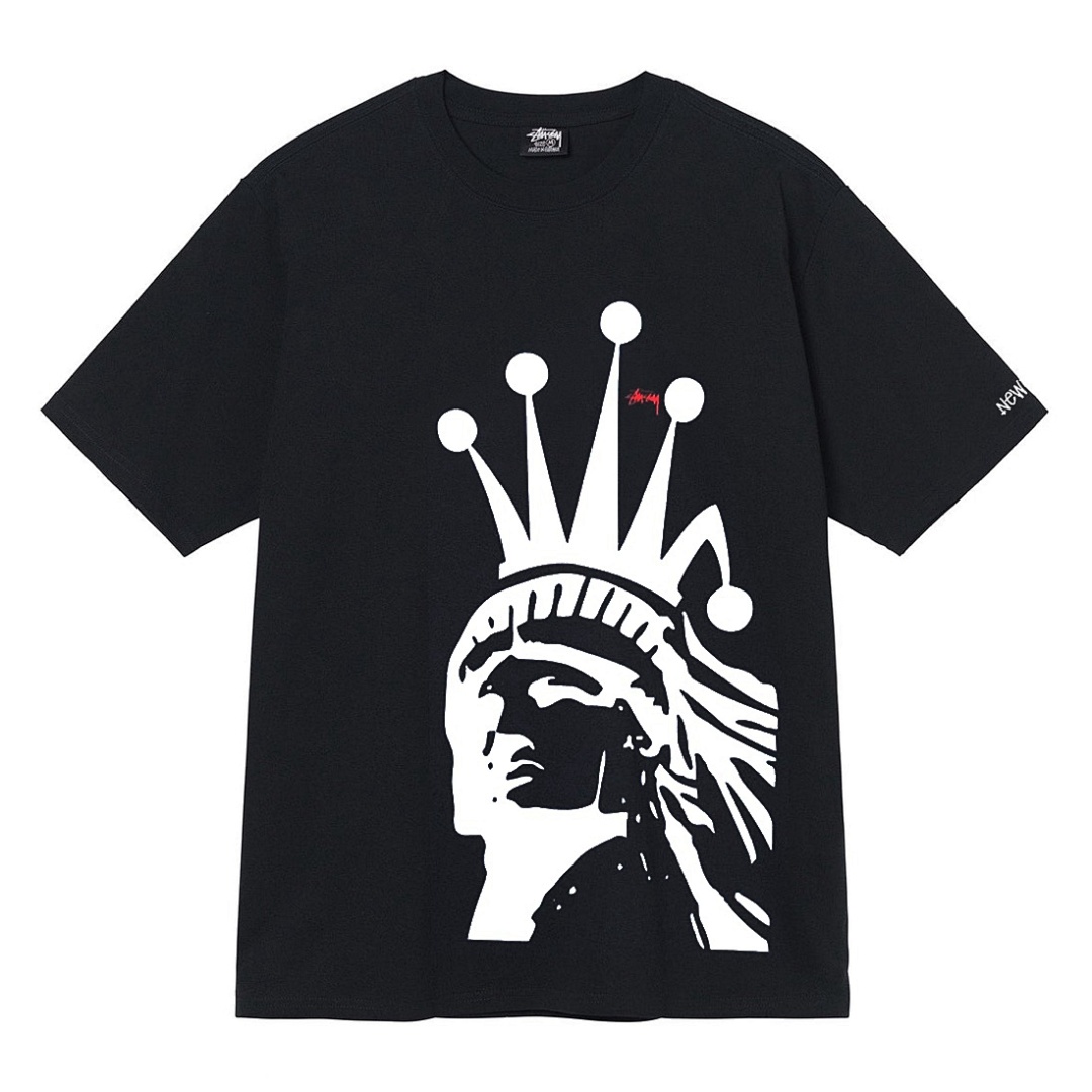 Stussy 108 Stu Statue Of Liberty Print Short Sleeve T : Black White Grey S Ｍ L XL XXL - Image 11