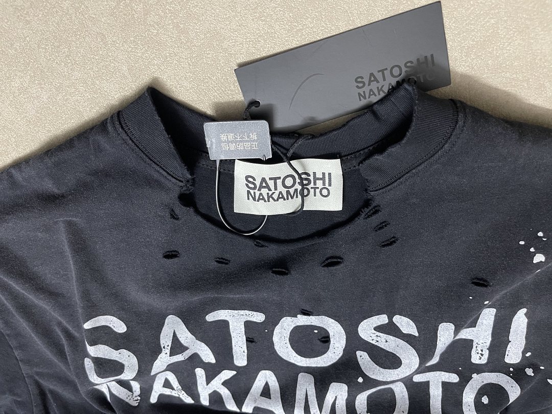 Unbranded 138 Satoshi Nakamoto Splatter Tee Ink T : Washed Black S M L - Image 12